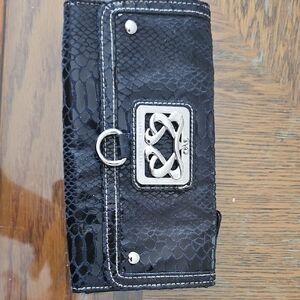 Rosetti Black Textured Wallet with Silver Details